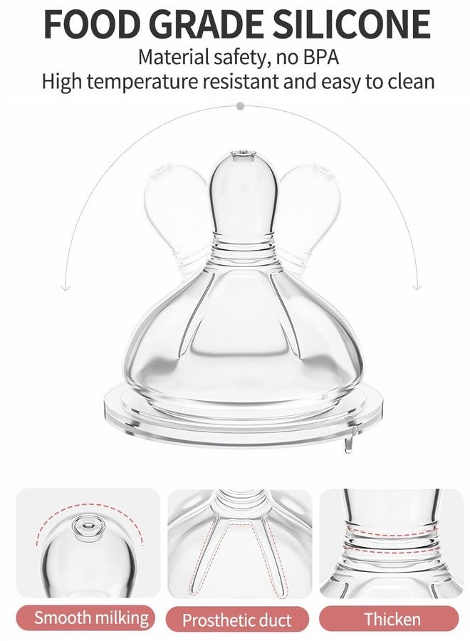 Oberni Baby Bottle Nipple, 100% Silicone,Replacement Baby Bottle Nipple for Babies, Newborn,Preemie 0-3 0-6 6-12 12+ Months - Image 4